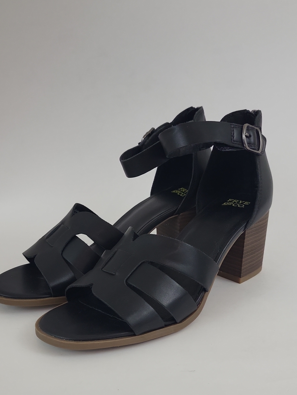 Frye and Co. Hollins Heeled Sandals Women's Size 10M Black Brown NWOT
